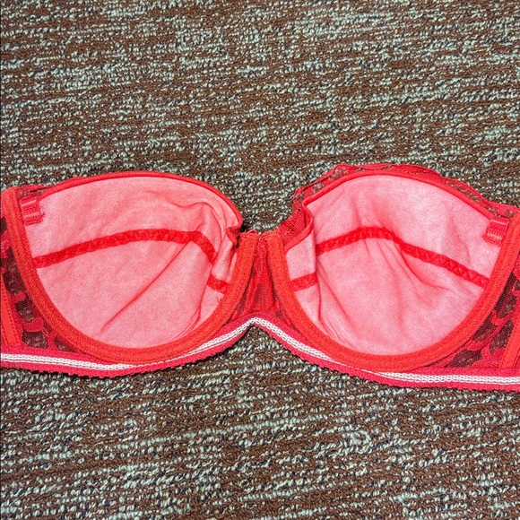 Rene Rofe strapless red lace lined underwire brea 36B - Picture 6 of 8